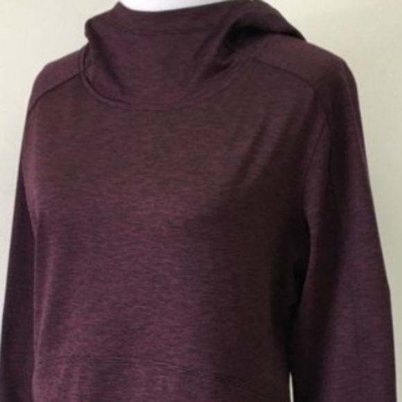 ATHLETA Striated Stow Reflector Pull- Over Plum Color Hoodie. Size M - Picture 5 of 14
